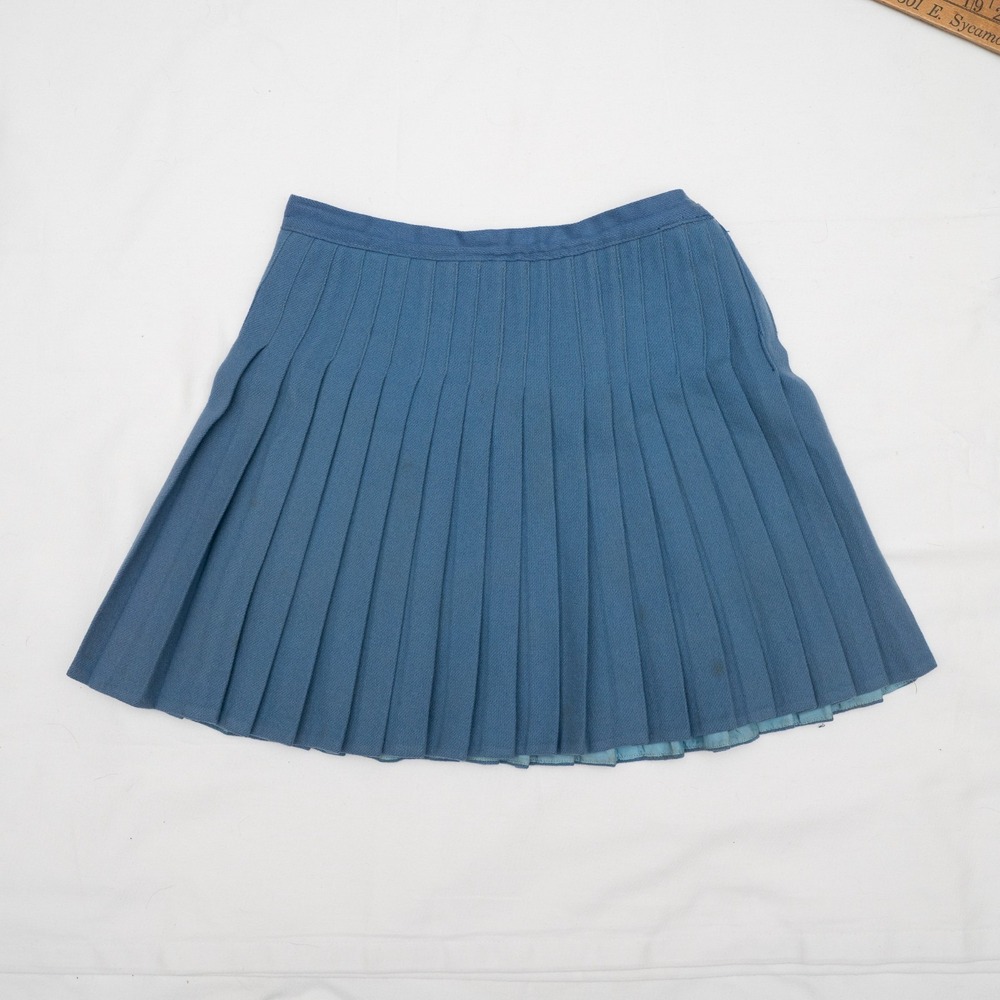 Vtg 40s 50 Dehen Knitting Co Size 12 Women's Powder‎ Blue Mini Skirt Wool